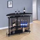Amarillo Freestanding Glass Top Home Bar Wine Cabinet Black - Home & Sleep Outlet