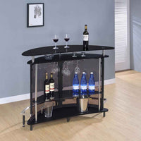Amarillo Freestanding Glass Top Home Bar Wine Cabinet Black - Home & Sleep Outlet