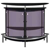 Amarillo Freestanding Glass Top Home Bar Wine Cabinet Black - Home & Sleep Outlet
