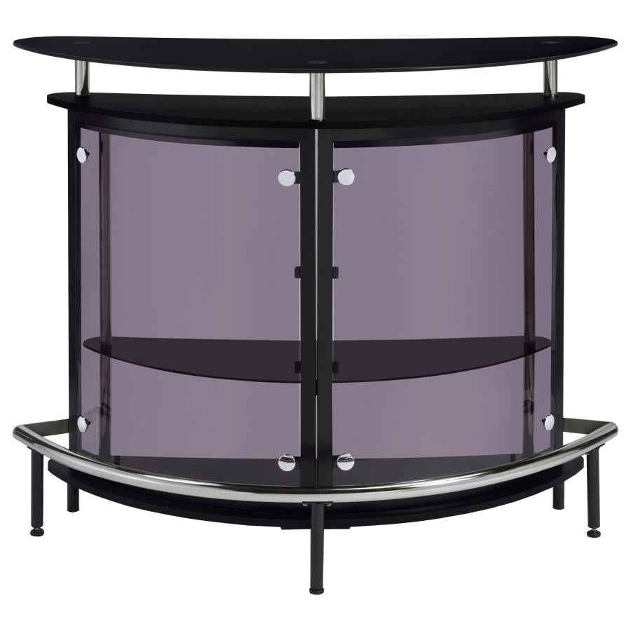 Amarillo Freestanding Glass Top Home Bar Wine Cabinet Black - Home & Sleep Outlet