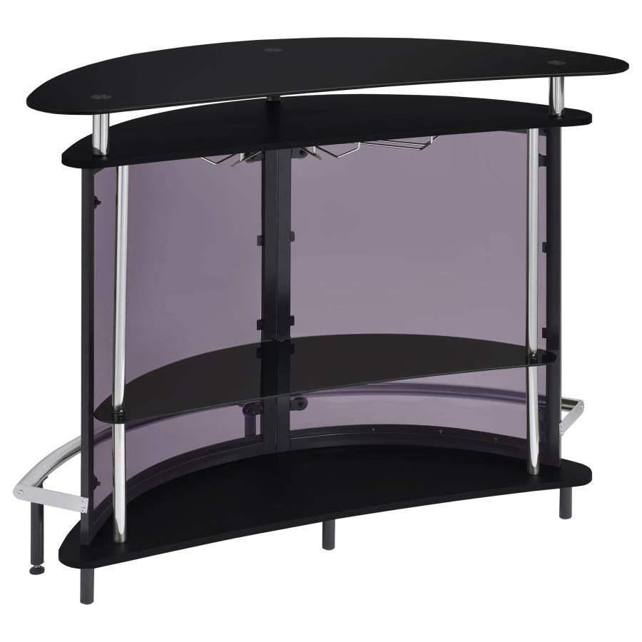 Amarillo Freestanding Glass Top Home Bar Wine Cabinet Black - Home & Sleep Outlet