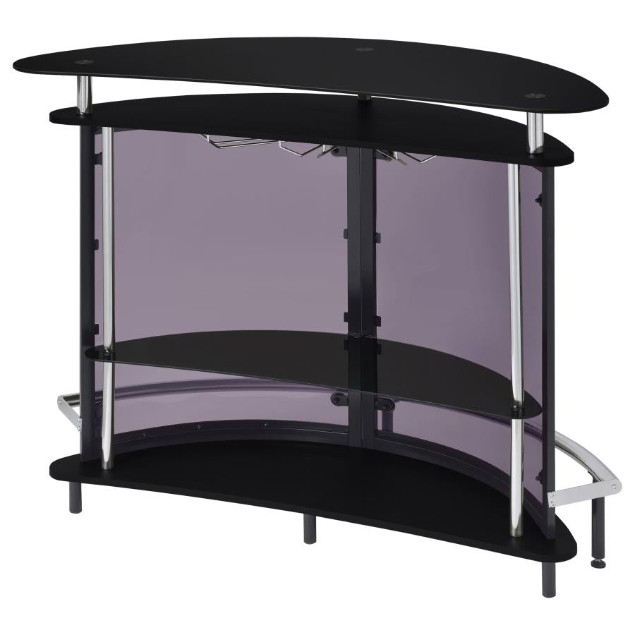 Amarillo Freestanding Glass Top Home Bar Wine Cabinet Black - Home & Sleep Outlet