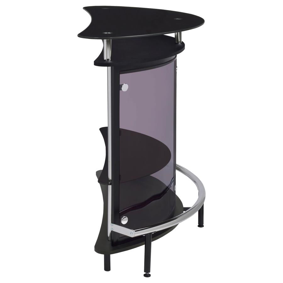 Amarillo Freestanding Glass Top Home Bar Wine Cabinet Black - Home & Sleep Outlet