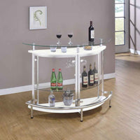 Amarillo Freestanding Glass Top Home Bar Wine Cabinet White - Home & Sleep Outlet
