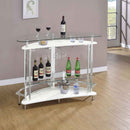 Amarillo Freestanding Glass Top Home Bar Wine Cabinet White - Home & Sleep Outlet