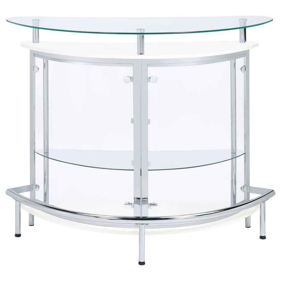 Amarillo Freestanding Glass Top Home Bar Wine Cabinet White - Home & Sleep Outlet
