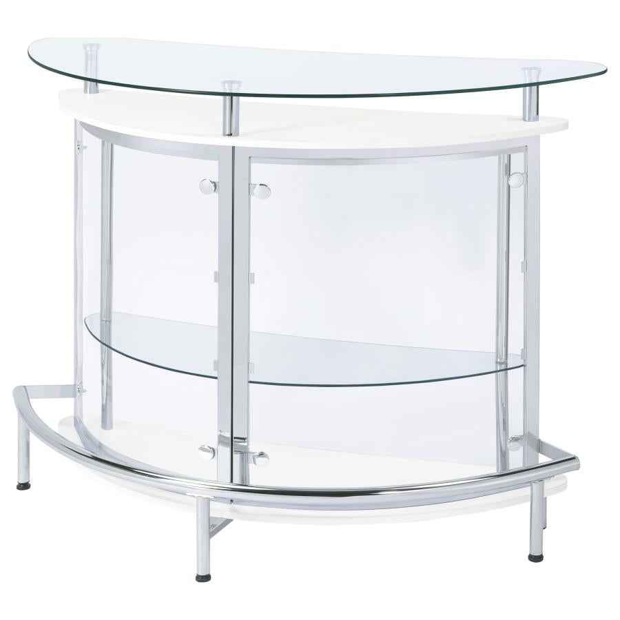 Amarillo Freestanding Glass Top Home Bar Wine Cabinet White - Home & Sleep Outlet