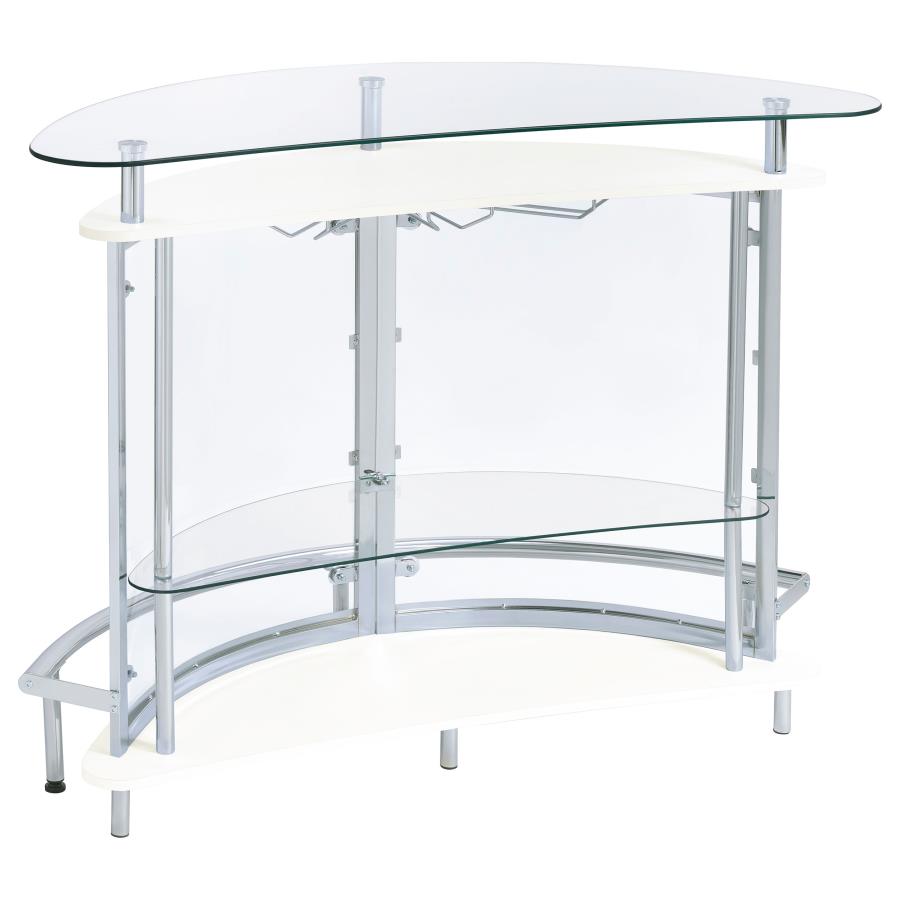 Amarillo Freestanding Glass Top Home Bar Wine Cabinet White - Home & Sleep Outlet