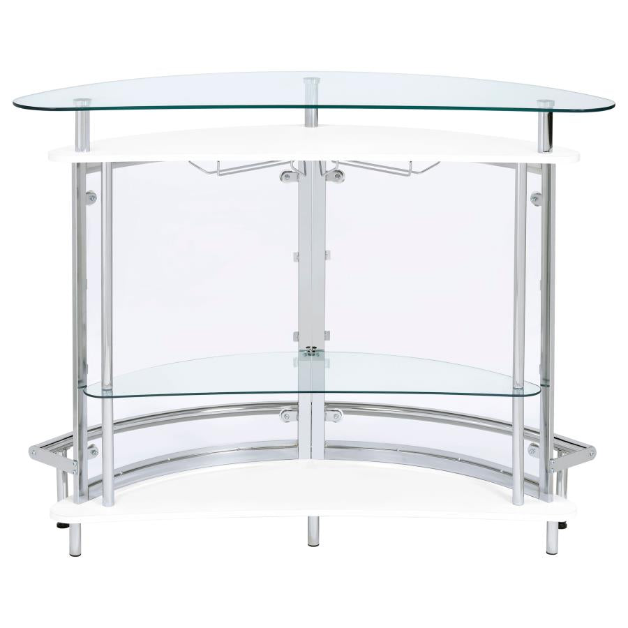 Amarillo Freestanding Glass Top Home Bar Wine Cabinet White - Home & Sleep Outlet