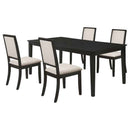 Louise 5-piece Rectangular Extension Leaf Dining Set Black - Home & Sleep Outlet