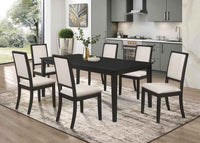 Louise 7-piece Rectangular Extension Leaf Dining Set Black - Home & Sleep Outlet