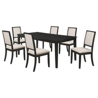 Louise 7-piece Rectangular Extension Leaf Dining Set Black - Home & Sleep Outlet