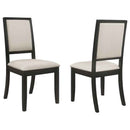 Louise Upholstered Wood Dining Side Chair Black (Set of 2) - Home & Sleep Outlet