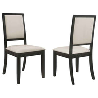 Louise Upholstered Wood Dining Side Chair Black (Set of 2) - Home & Sleep Outlet