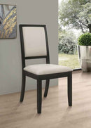 Louise Upholstered Wood Dining Side Chair Black (Set of 2) - Home & Sleep Outlet