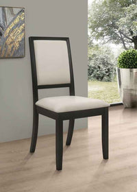 Louise Upholstered Wood Dining Side Chair Black (Set of 2) - Home & Sleep Outlet