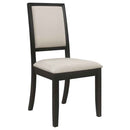 Louise Upholstered Wood Dining Side Chair Black (Set of 2) - Home & Sleep Outlet