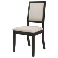 Louise Upholstered Wood Dining Side Chair Black (Set of 2) - Home & Sleep Outlet
