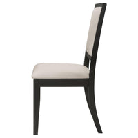 Louise Upholstered Wood Dining Side Chair Black (Set of 2) - Home & Sleep Outlet