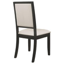 Louise Upholstered Wood Dining Side Chair Black (Set of 2) - Home & Sleep Outlet