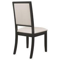 Louise Upholstered Wood Dining Side Chair Black (Set of 2) - Home & Sleep Outlet