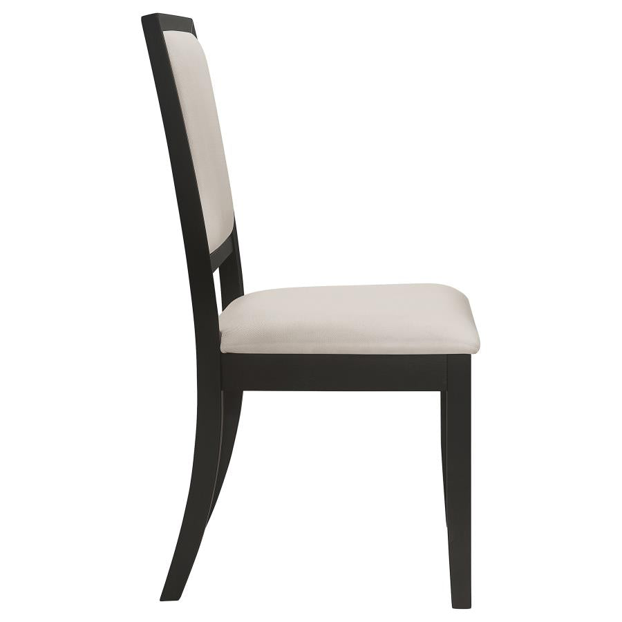 Louise Upholstered Wood Dining Side Chair Black (Set of 2) - Home & Sleep Outlet