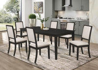 Louise Upholstered Wood Dining Side Chair Black (Set of 2) - Home & Sleep Outlet