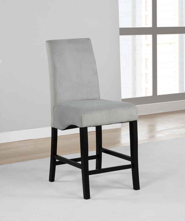 Stanton Velvet Upholstered Counter Chair Grey (Set of 2)