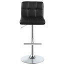Lenny Tufted Adjustable Leatherette Bar Stool Black (Set of 2)
