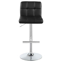 Lenny Tufted Adjustable Leatherette Bar Stool Black (Set of 2)