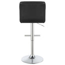 Lenny Tufted Adjustable Leatherette Bar Stool Black (Set of 2)