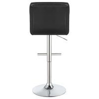 Lenny Tufted Adjustable Leatherette Bar Stool Black (Set of 2)
