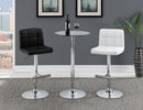 Lenny Tufted Adjustable Leatherette Bar Stool Black (Set of 2)