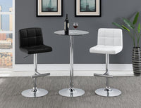 Lenny Tufted Adjustable Leatherette Bar Stool Black (Set of 2)