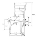 Dalila Wood Dining Side Chair Dark Grey (Set of 2)