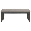 Dalila Fabric Upholstered Wood Dining Bench Dark Grey