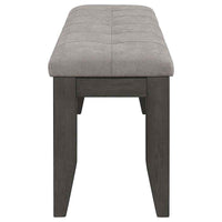 Dalila Fabric Upholstered Wood Dining Bench Dark Grey