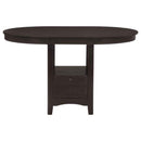 Lavon Oval 60-inch Counter Height Extension Dining Table Espresso