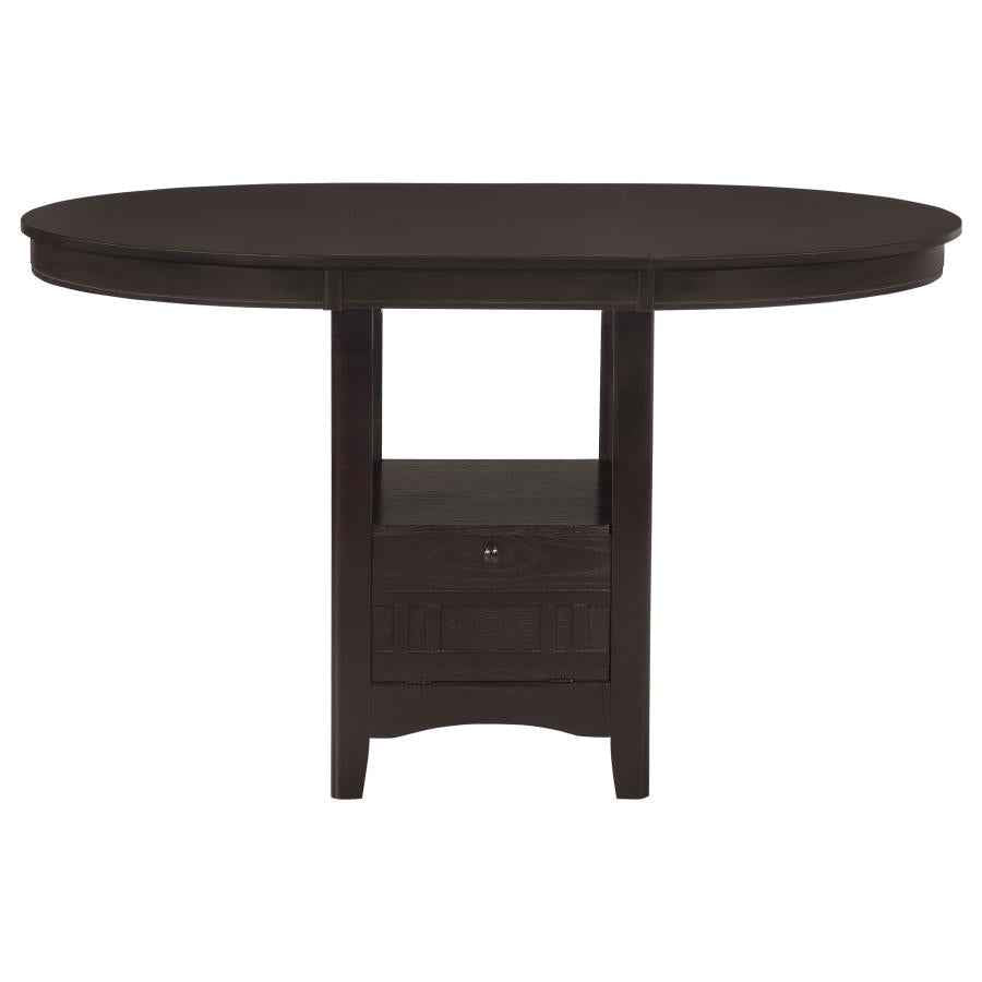 Lavon Oval 60-inch Counter Height Extension Dining Table Espresso