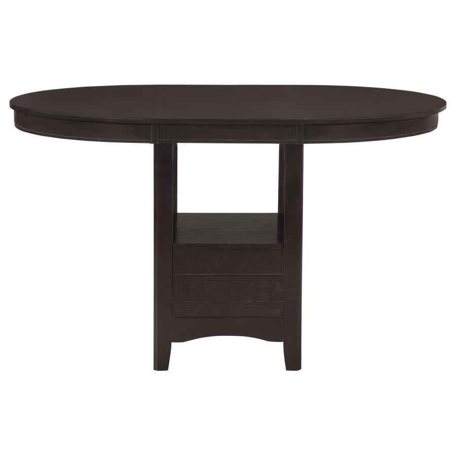 Lavon Oval 60-inch Counter Height Extension Dining Table Espresso
