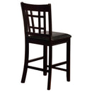 Lavon Wood Counter Height Dining Chair Black and Espresso (Set of 2)