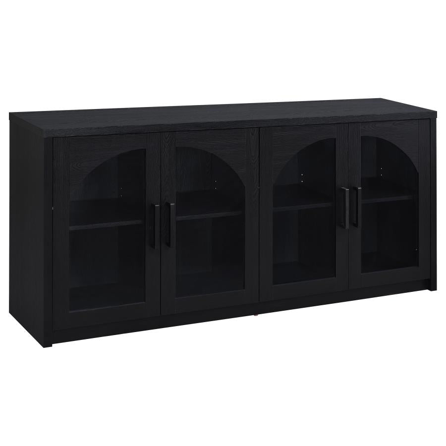 Home & Sleep Outlet - Riva 4-door Dining Sideboard Buffet Storage Credenza Black
