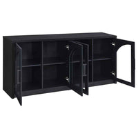 Riva 4-door Dining Sideboard Buffet Storage Credenza Black