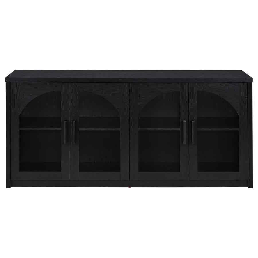 Riva 4-door Dining Sideboard Buffet Storage Credenza Black