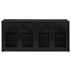 Home & Sleep Outlet - Riva 4-door Dining Sideboard Buffet Storage Credenza Black