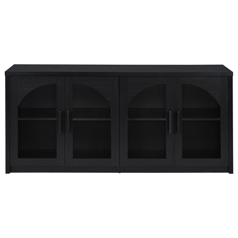 Home & Sleep Outlet - Riva 4-door Dining Sideboard Buffet Storage Credenza Black