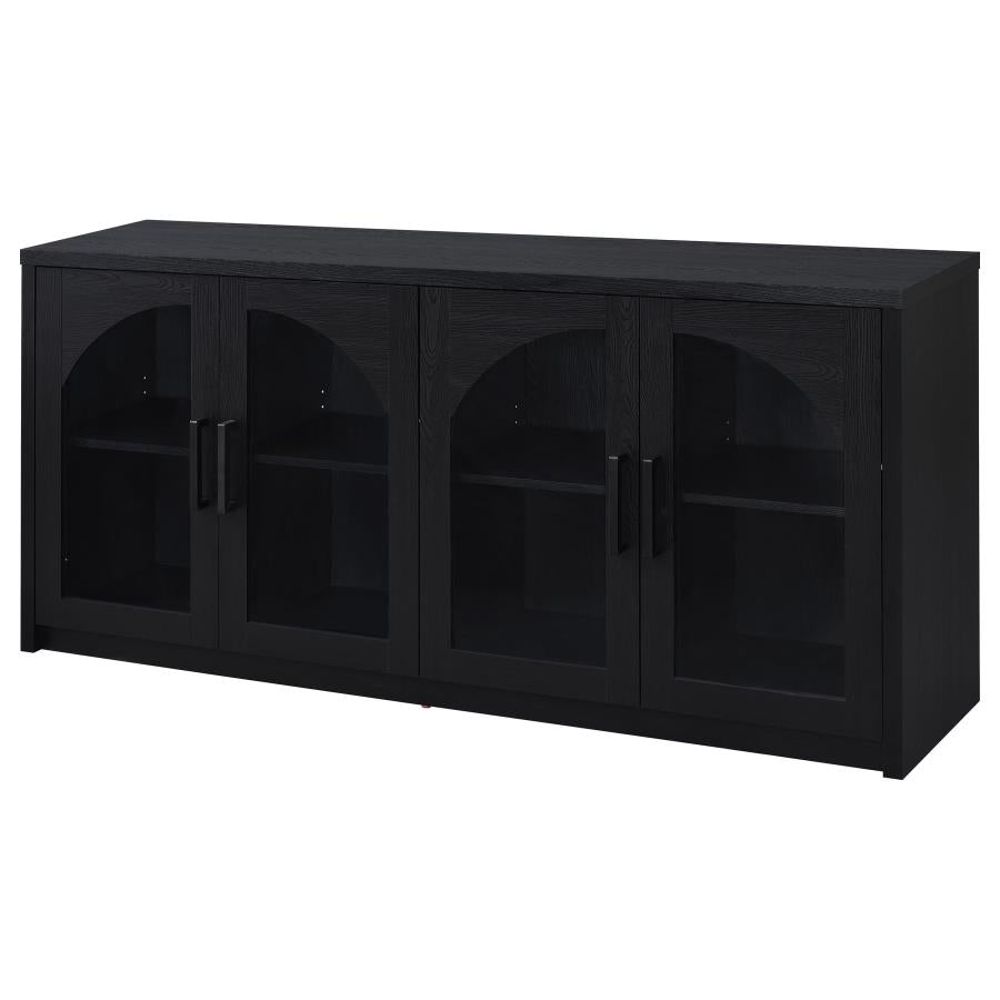 Home & Sleep Outlet - Riva 4-door Dining Sideboard Buffet Storage Credenza Black