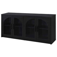 Riva 4-door Dining Sideboard Buffet Storage Credenza Black