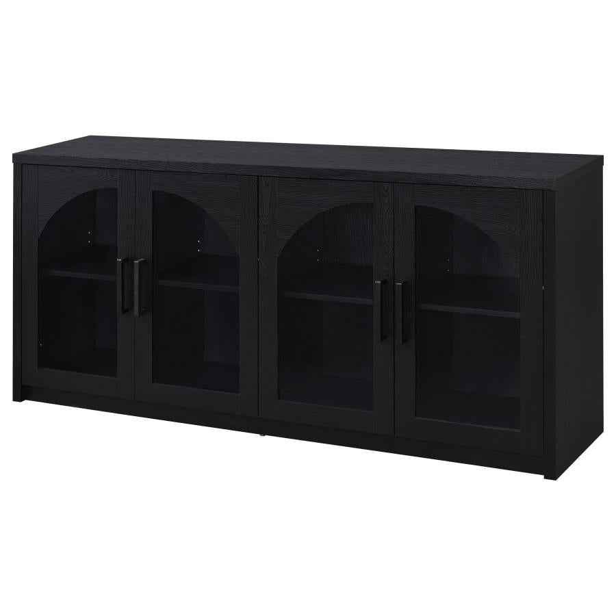 Riva 4-door Dining Sideboard Buffet Storage Credenza Black