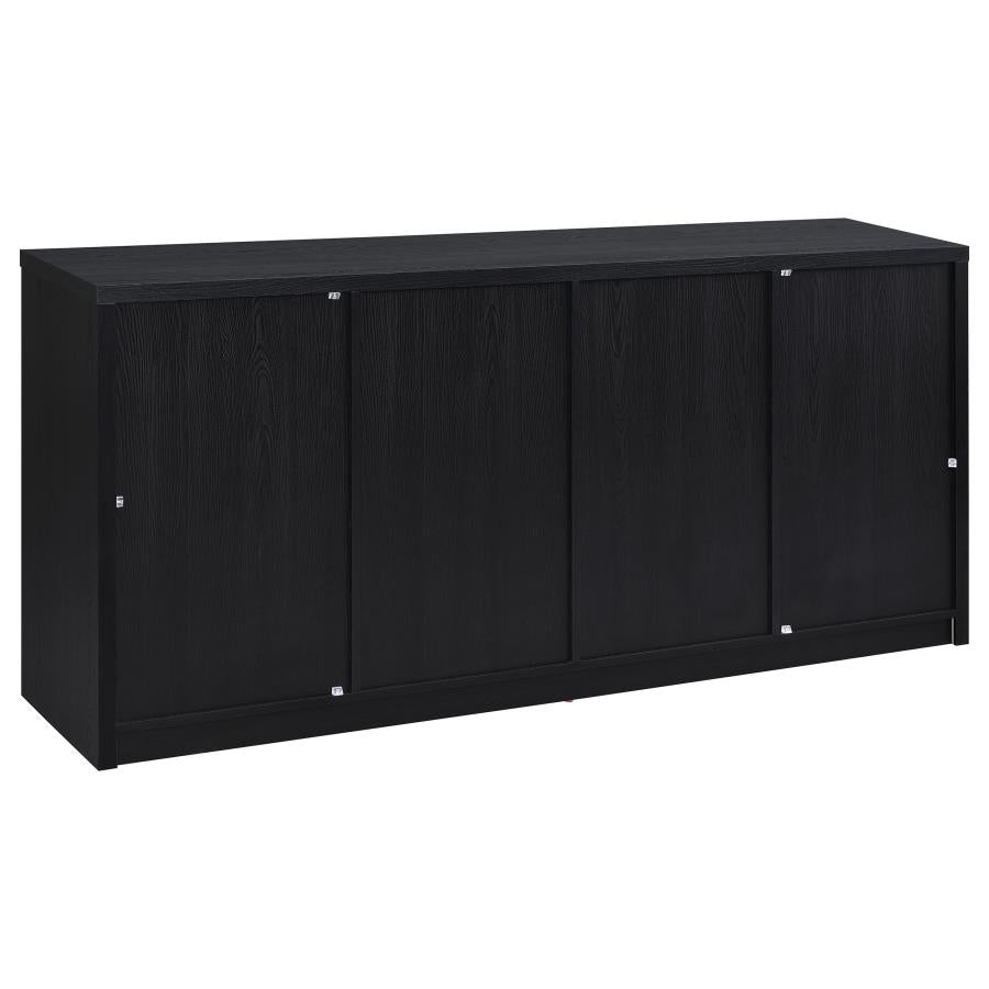 Home & Sleep Outlet - Riva 4-door Dining Sideboard Buffet Storage Credenza Black